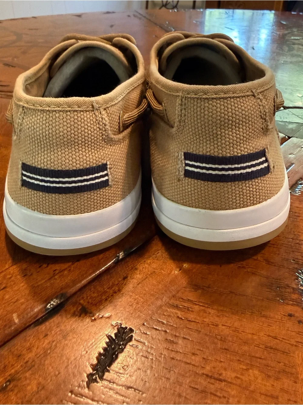 Nautica Men’s Tan Canvas Boat Shoes Sz 8.5